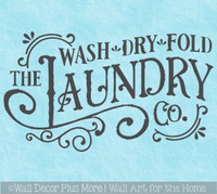 Rustic Laundry Room Co Wall Decor Decal Sticker Quote Wash Dry Fold