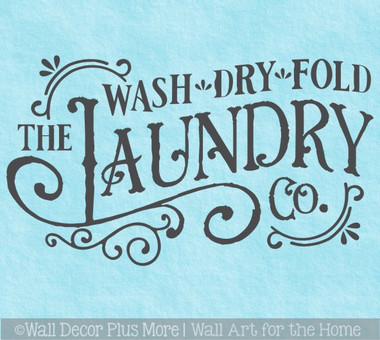 Rustic Laundry Room Co Wall Decor Decal Sticker Quote Wash Dry Fold