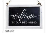 Welcome to our Wedding Beginning Wall Decal Sticker Vinyl Word Lettering-White Option 2