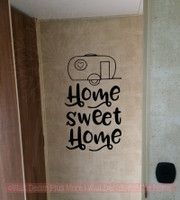 Camper Home Sweet Home Vinyl Letters Stickers RV Wall Quote Decals  Black