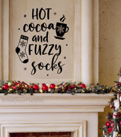 Hot Cocoa Fuzzy Socks - Add Warmth to Your Home with Winter Wall Decals Black