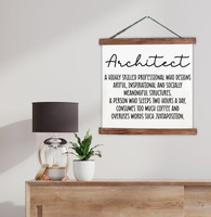 Discover the Hilarious Architect Definition Canvas Print Sign Gift Idea Xlarge Walnut Wood