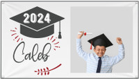2024 Graduation Hat Banner Customized Print Sign with Name, Photo