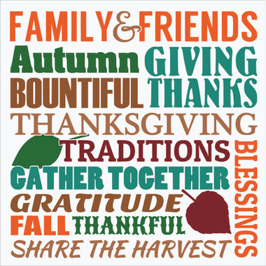 Fall Family & Friends Gather Thanksgiving Subway Art Decal