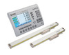 EMX200i DRO, Digital Readout for Linear Encoder Glass Scales Front Isometric View with two linear glass encoder scales.
