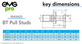 EMG Pro BT MAS DIN69871 Pull Stud Dimensions and Drawing