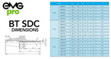 BT50 SDC Back Pull Collet Chuck Tool Holder Dimensions & Drawing.
