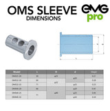 OMS Sleeve Dimensions Table & Drawing.