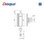 Economy Dial Indicator with Flat Back Design | 0~10 mm | DIN878 Dimensions & Drawing Image