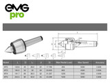 MT2 High Precision Lathe Live Center | Morse Taper High Speed Live Center | Light Duty Dimensions & Drawing Image