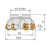 80mm Ø | 6 Teeth | 45° CNC Milling Face Mill Arbor / Shell Mill Cutting Tools Dimension Drawing 3