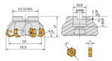 125mm Ø | 10 Teeth | 45° CNC Milling Face Mill Arbor / Shell Mill Cutting Tools Dimension Drawing 2