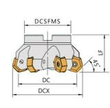 160mm Ø | 12 Teeth | 45° CNC Milling Face Mill Arbor / Shell Mill Cutting Tools Dimension Drawing 3