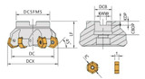 160mm Ø | 12Teeth | 45° CNC Milling Face Mill Arbor / Shell Mill Cutting Tools Dimension Drawing 2