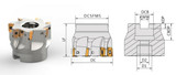 80mm Ø | 9 Teeth | 90° Right-Handed CNC Milling Face Mill Arbor / Shell Mill Cutting Tools Dimensions Image 1