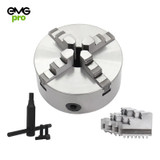 EMG Pro K12 Series 160mm Four-Jaw Self-Centering Chuck | EMG Precision. Front Image on White Background.