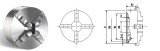 EMG Pro K12-C Series 320mm Four-Jaw Self-Centering Chuck | EMG Precision. Dimensions Drawing.