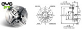 EMG Pro K72 Series 200mm Four-Jaw Self-Centering Chuck | EMG Precision. Dimensions Drawing