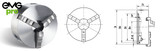 EMG Pro German Standard DIN55026 500mm Three-Jaw Self-Centering Chuck | EMG Precision. Dimensions Drawing.