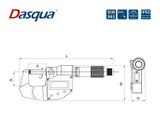 Dasqua Pro Blue IP65 Digital Outside Micrometer | 100~125mm Range | 1μm Dimensions Image 2