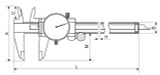 Mechanical Dial Vernier Caliper | 0~100mm Range | Double Shock Proof Dimensions Image