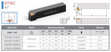 STGC External Turning Tool Product Image & Dimensional Drawings and Tables