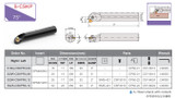 Marox S-CSKP Positive Insert Boring Bar Main Image and Dimensional Options table on White Background