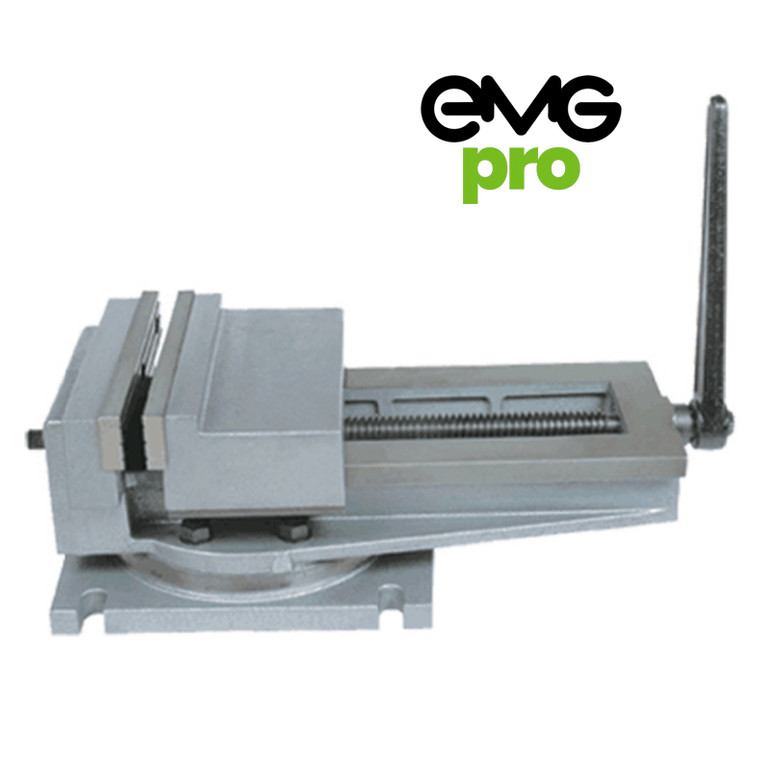 EMG Pro 160mm Precision Planning Vice | Industrial Workholding | EMGPQB135. Side View of White Background.