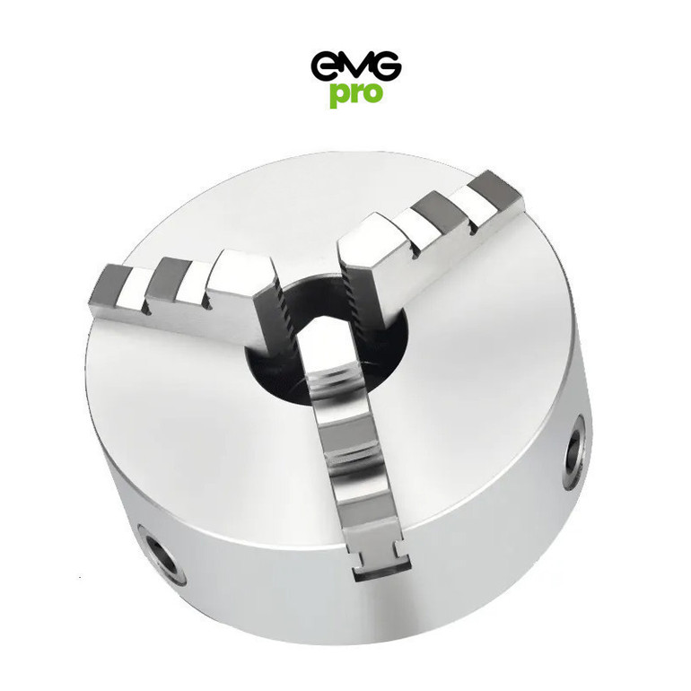 EMG Pro K11 Series 250mm Three-Jaw Self-Centering Chuck | EMG Precision. Front Image on White Background.