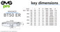 EMG Pro Brand BT50 ER40UM 100mm Gauge Length Collet Chuck Tool Holder Dimensions Table.