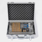 View of the UniMetro VMM Fixture Set in Aluminium 6061 in its supplied aluminium storage case