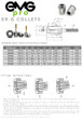 EMG Pro ER G Square Drive Tap Collet Dimensions Table