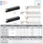 SDQC External Turning Tool Product Image & Dimensional Drawings and Tables