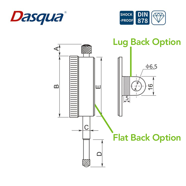 Economy Calibrated Dial Indicator with Shock Resistance | 0~10 mm | DIN878