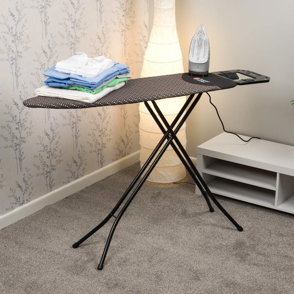 Russell Hobbs Ironing Board with Jumbo Iron Rest, 122 x 38 cm Black