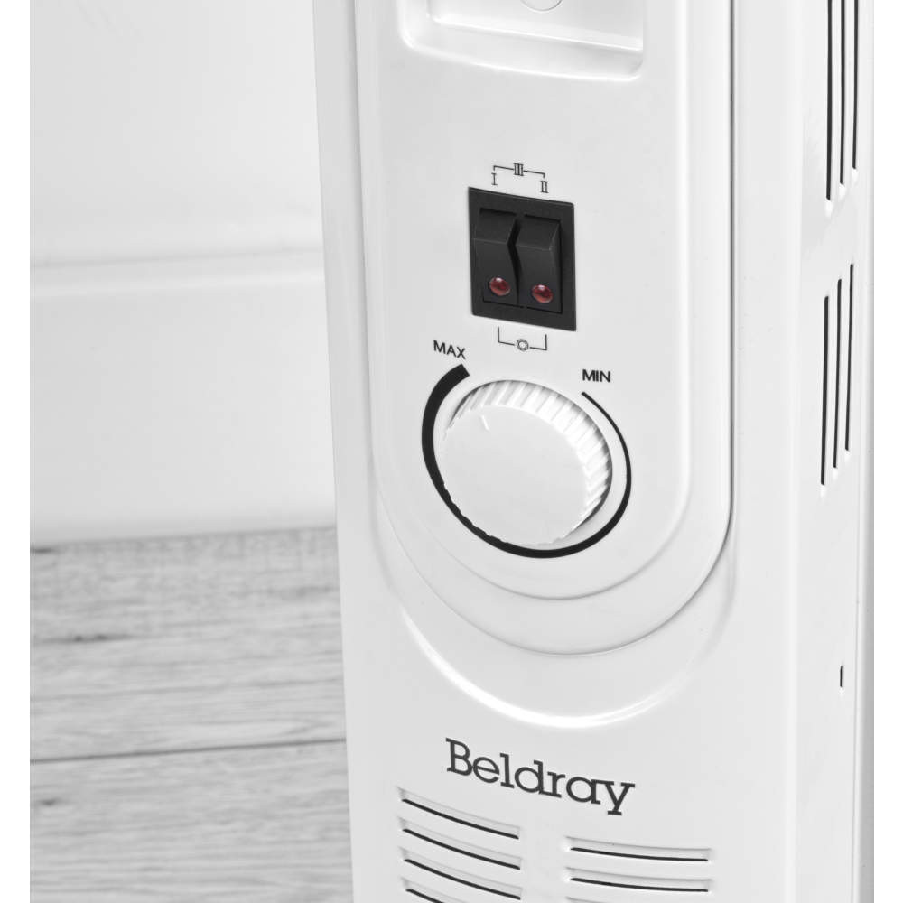 Beldray 9 Fin Oil-Filled Radiator - 360° Degree Wheels, White ...
