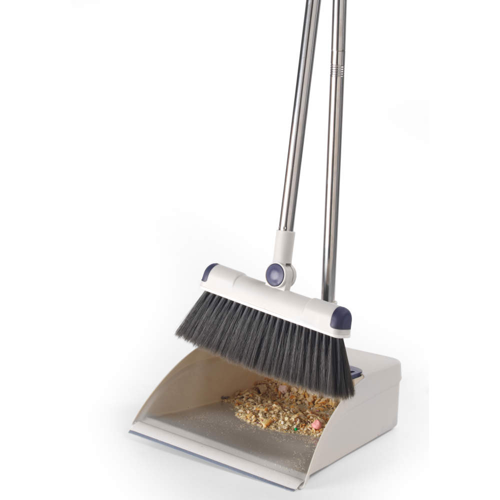 Beldray Deep Clean Dustpan & Brush Set LongHandled, BuiltIn Broom