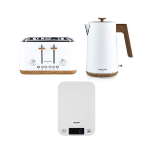 Salter Toronto Kettle, Toaster & Scale Set – White Salter Toronto Kettle, Toaster & Scale Set – White