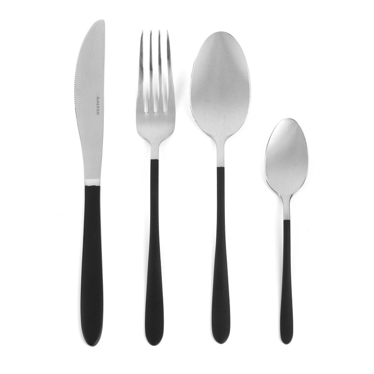 Salter NoirSilver 32-Piece Cutlery Set - Black/Silver