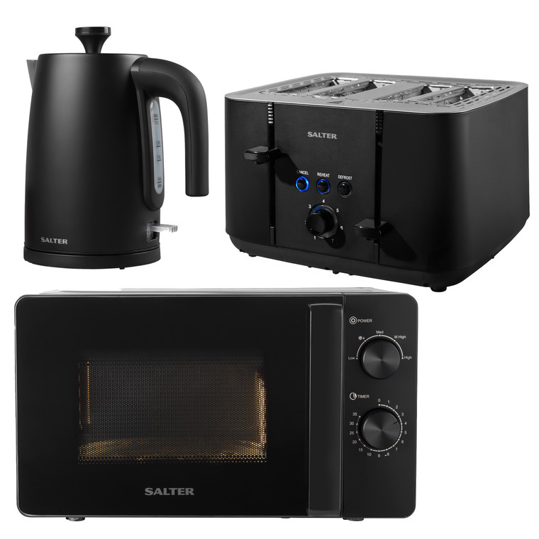 Salter Kuro Kettle, Toaster & Manual Microwave Set