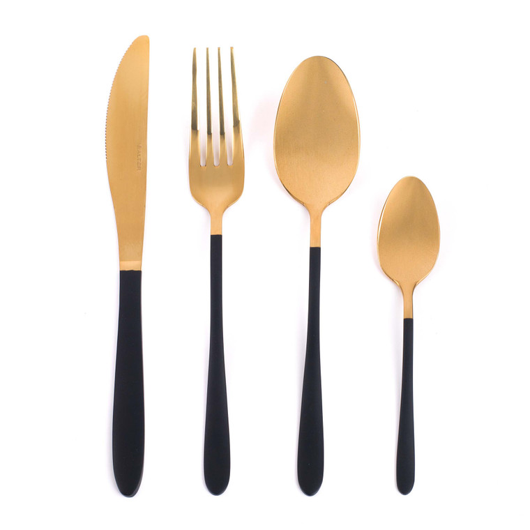 Salter NoirGold 48-Piece Cutlery Set - Black/Gold