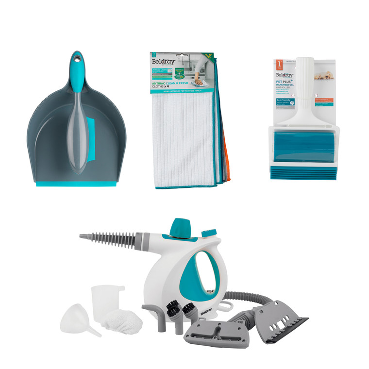 Beldray 4 Piece Steamer and Cleaning Set