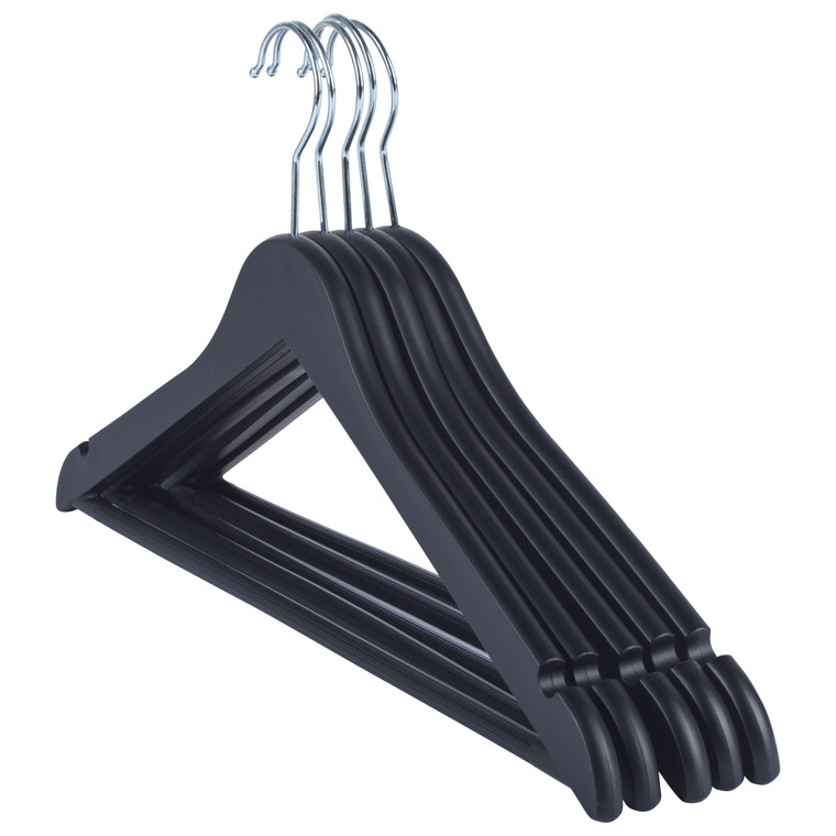 Beldray Black Wooden Clothes Hangers – Pack of 5