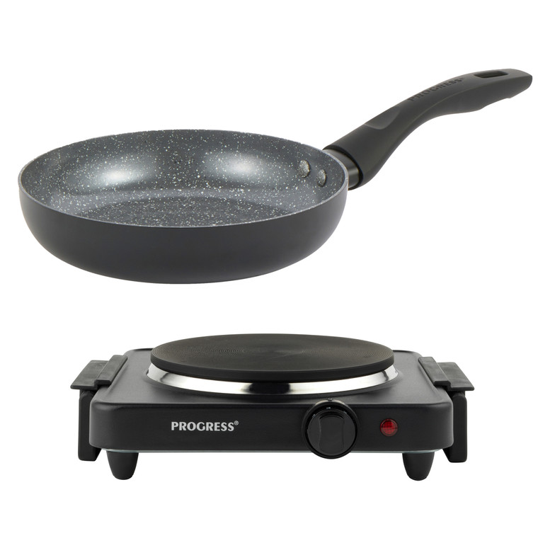 Progress Electric Hotplate & 24cm Frying Pan Set