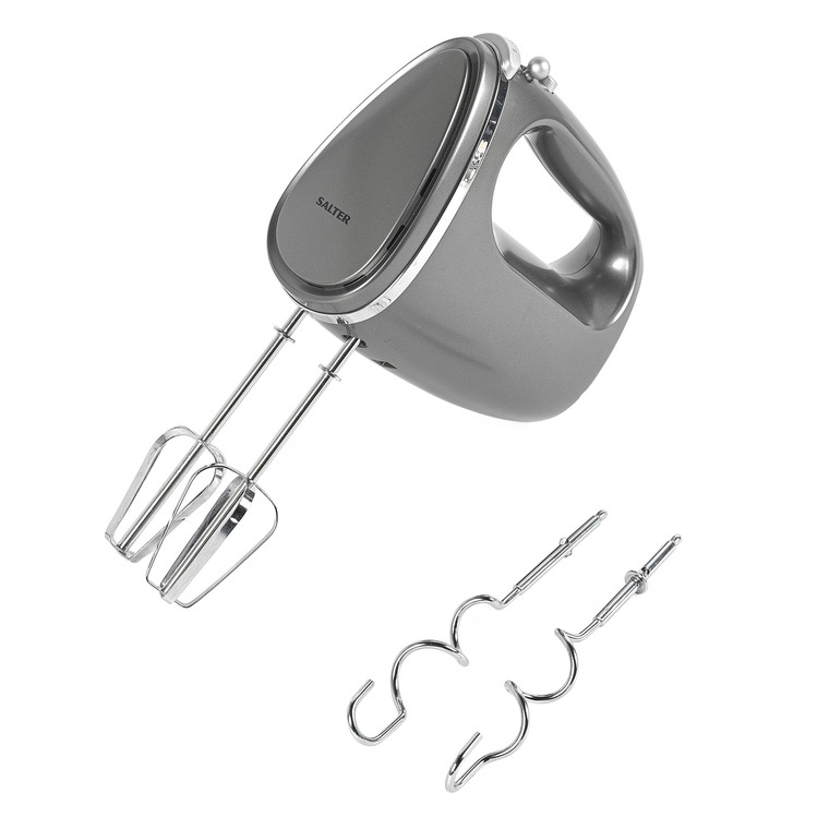 Salter® Cosmos Electric Hand Mixer | Dough Hooks/Beaters Included | Gunmetal