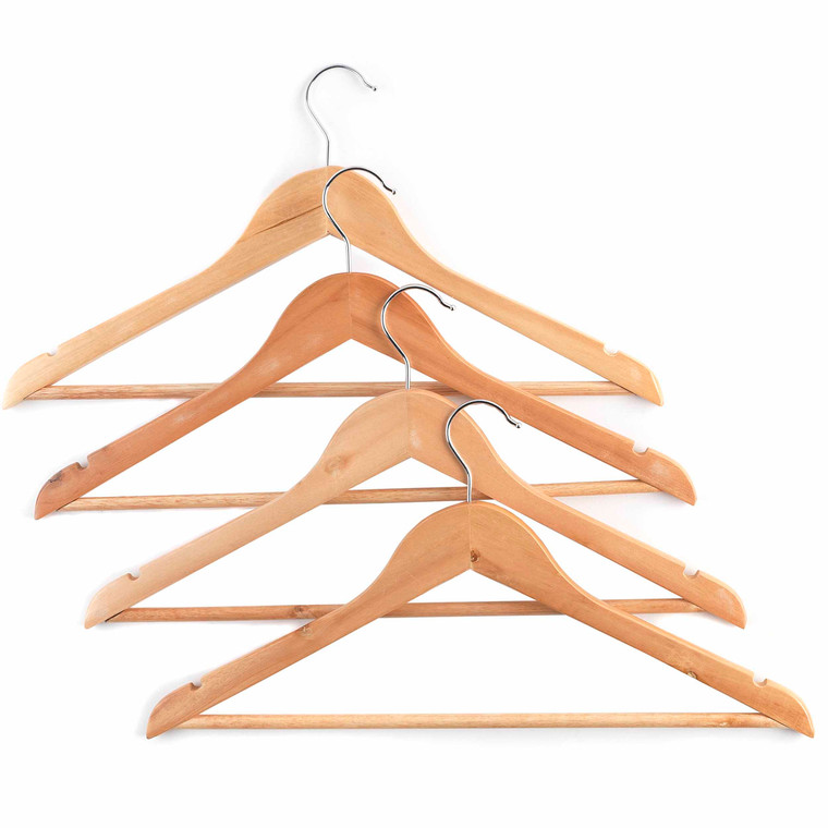 Beldray Wooden Coat Hangers Set of 4, FSC®-certified
