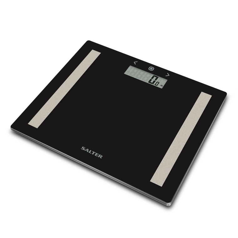 Salter Compact Glass Analyser Bathroom Scales - Black