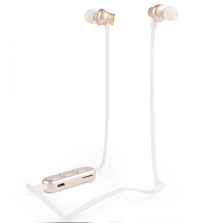 Maxim Metallic Magnetic Earphones –  USB Cable Included, Gold