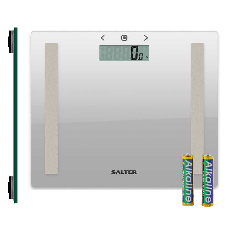 Salter Compact Glass Analyser Bathroom Scale - Silver