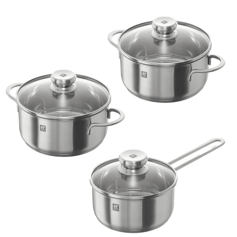 Zwilling Nova 3-Piece Pan Set – Includes 16 cm Saucepan, 20 cm Stew Pot and 24 cm Stockpot